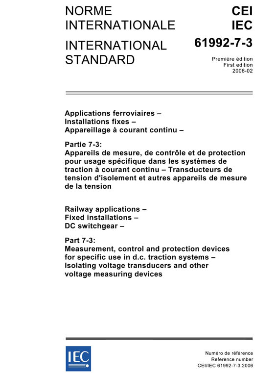 Cover IEC 61992-7-3:2006